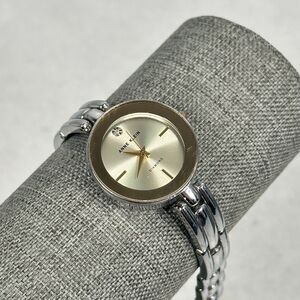 Anne Klein Watch Womens 28mm Round Modern Diamond Two Tone Quartz New Battery